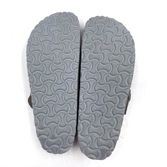 SOLD-Birkenstock Boston Mules Grey Suede Leather Soft Footbed Sz 39 / 8 NARROW - Picture 7 of 8